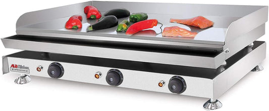 Commercial Grade ALDKitchen Flat Top Griddle Teppanyaki Grill with Adjustable Thermostat Options for Professional Use - 110V Large Size