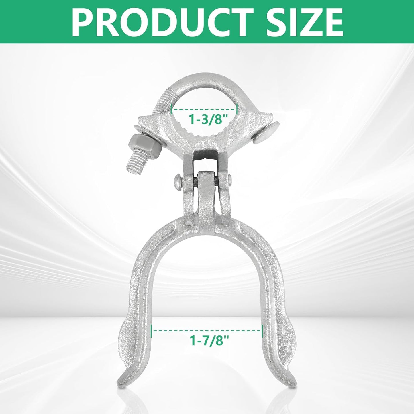 Commercial Grade Chain Link Fence Gate Fork Latch - Heavy Duty Galvanized Latch with Padlock Hole - 1-3/8" x 1-7/8" Size