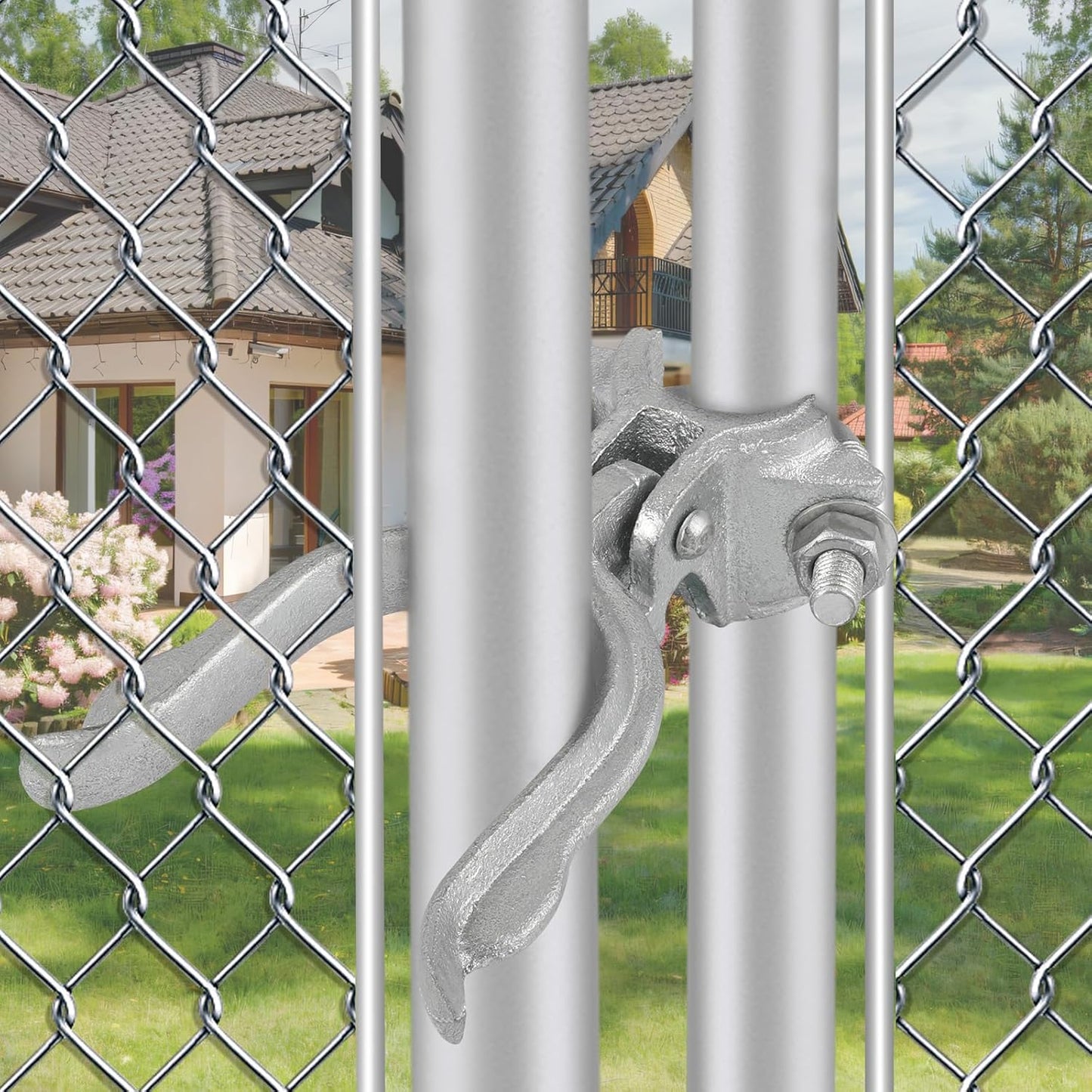 Commercial Grade Chain Link Fence Gate Fork Latch - Heavy Duty Galvanized Latch with Padlock Hole - 1-3/8" x 1-7/8" Size