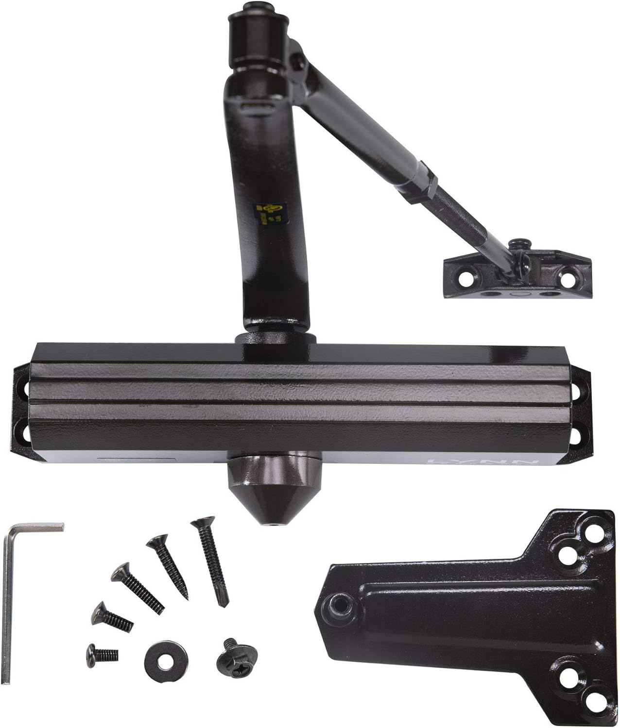 Commercial Grade Door Closer - LYNN HARDWARE DC7016 Surface Mounted, Grade 1, ADA & UL 3 Hour Fire Rated, Size 1-6, Dark Bronze