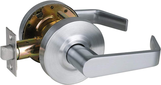 Commercial Grade HISAFE Heavy Duty Passage Door Lever in Satin Chrome Finish, UL 3 Hour Fire Rated for School/Hotel Hallways