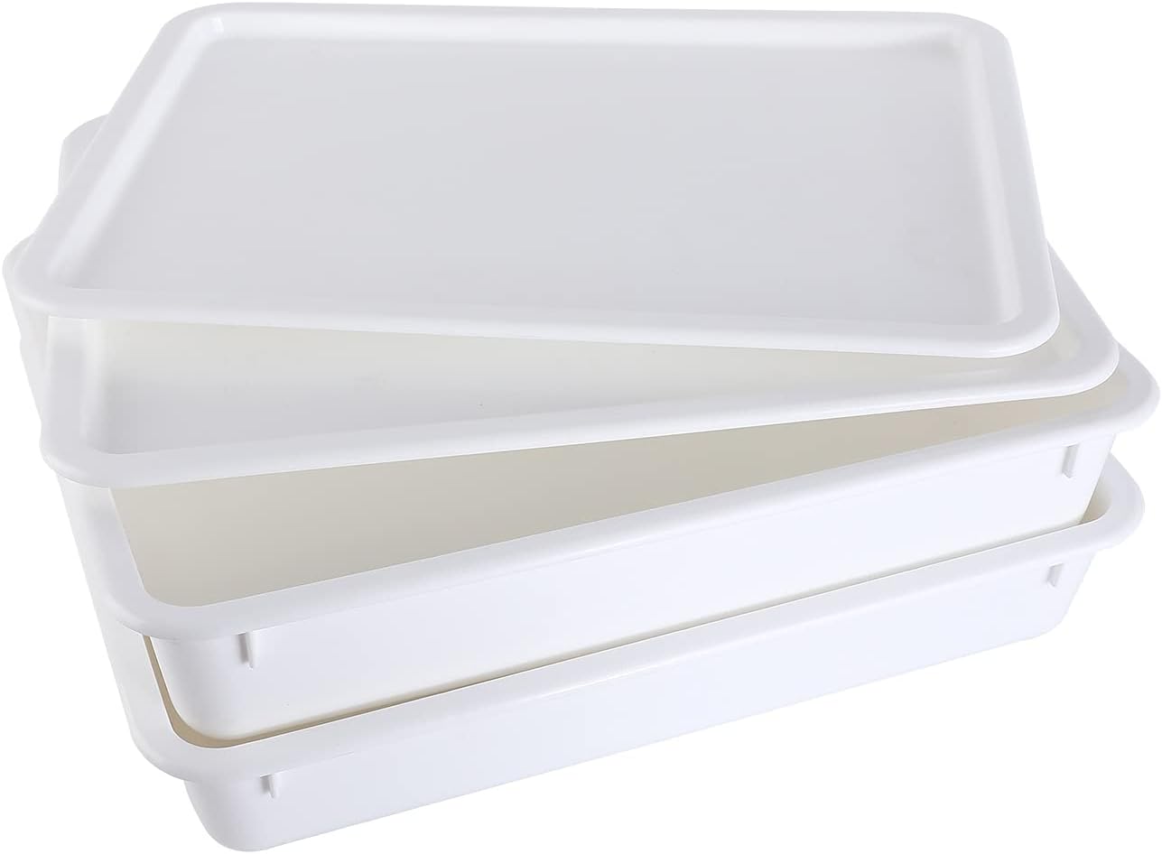 Commercial Quality Stackable Pizza Dough Proofing Box with 2 Trays and Covers - 17.25 x 13 Inches