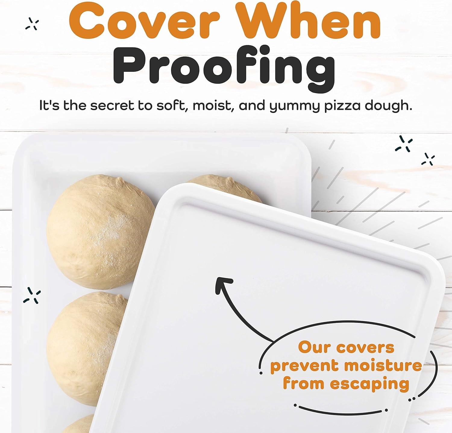 Commercial Quality Stackable Pizza Dough Proofing Box with 2 Trays and Covers - 17.25 x 13 Inches