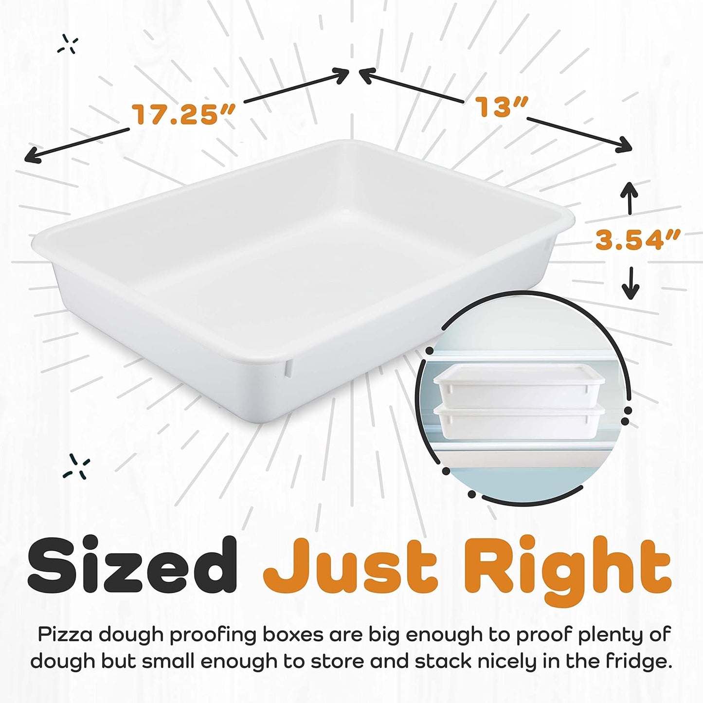 Commercial Quality Stackable Pizza Dough Proofing Box with 2 Trays and Covers - 17.25 x 13 Inches