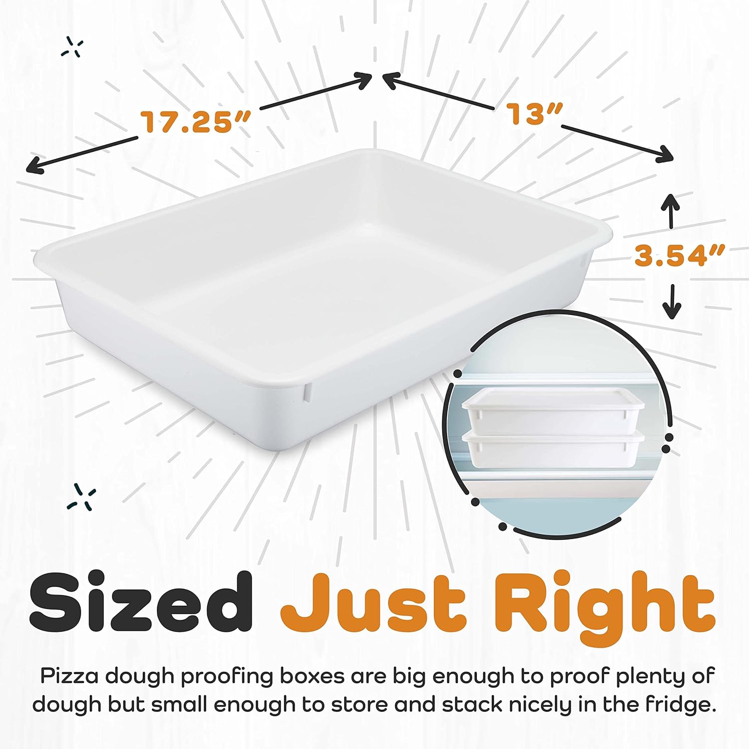 Commercial Quality Stackable Pizza Dough Proofing Box with 2 Trays and Covers - 17.25 x 13 Inches