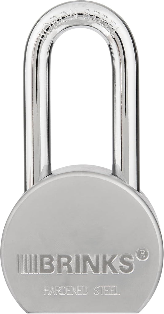 Commercial Solid Steel Keyed Padlock by BRINKS - 64 mm, Boron Steel Shackle, Durable Solid Steel Body - WildKart