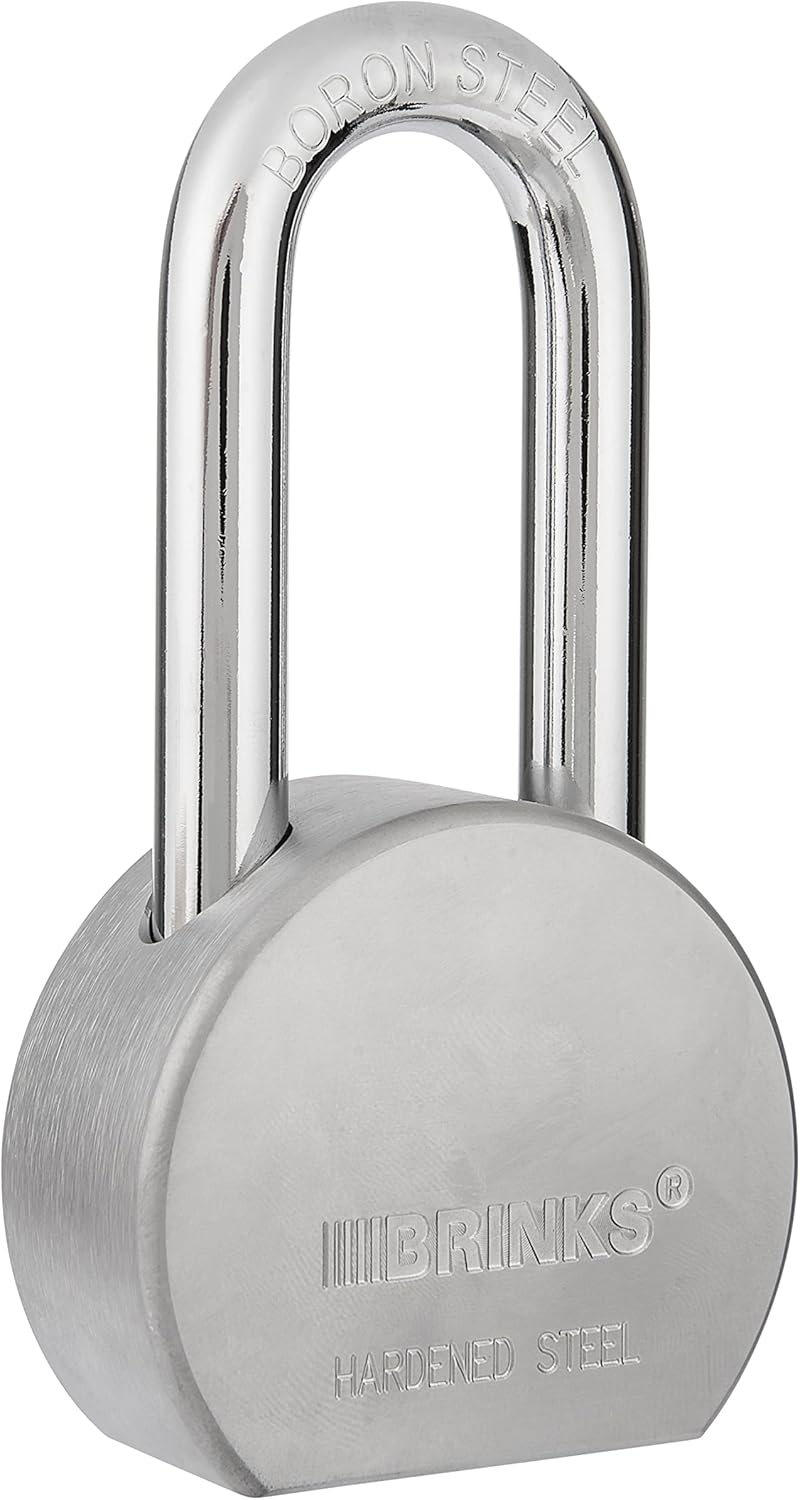 Commercial Solid Steel Keyed Padlock by BRINKS - 64 mm, Boron Steel Shackle, Durable Solid Steel Body - WildKart