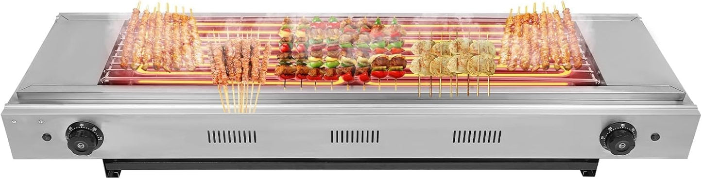 Commercial Stainless Steel Electric Kebab Grill Cooker with Thermostatic Control