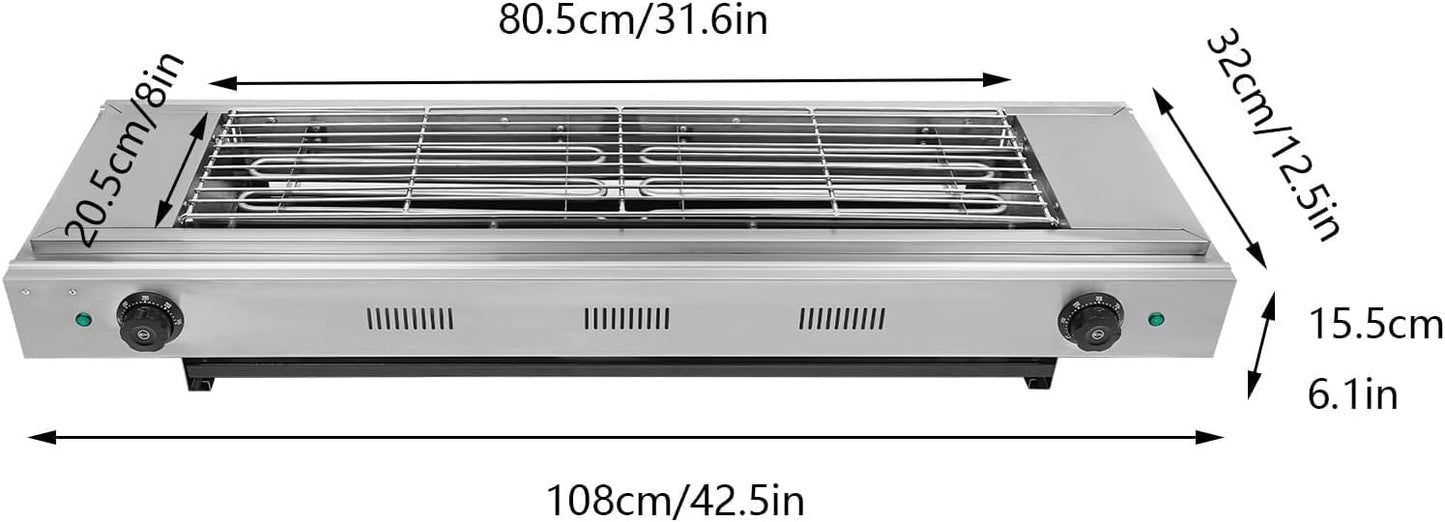 Commercial Stainless Steel Electric Kebab Grill Cooker with Thermostatic Control