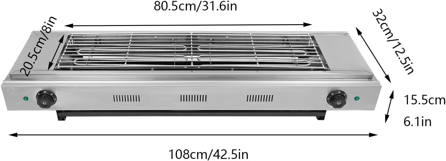 Commercial Stainless Steel Electric Kebab Grill Cooker with Thermostatic Control