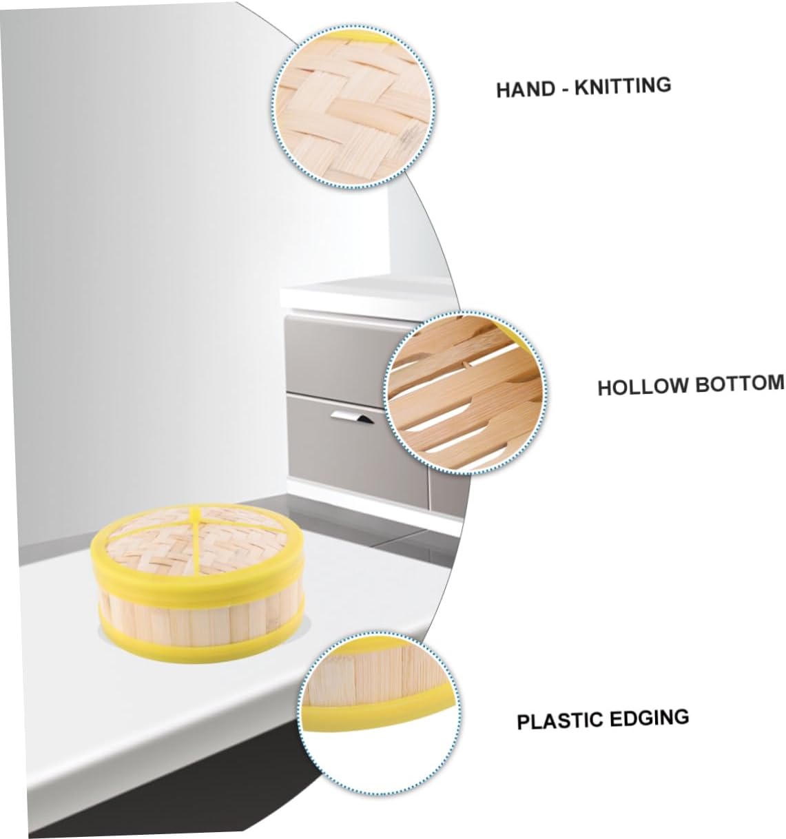 Compact 1 Set Rice Cooker Steamer with Steaming Basket - Small Cuckoo Mini Pot for Noodles and Basmati Rice - Pressure Cooker Alternative - Includes Rice Paper and Plastic Rice Robot