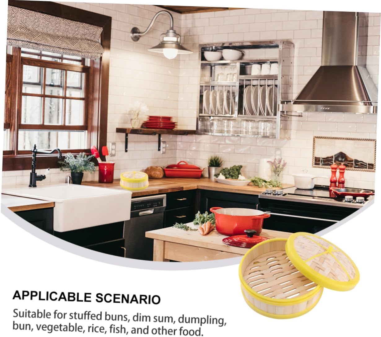 Compact 1 Set Rice Cooker Steamer with Steaming Basket - Small Cuckoo Mini Pot for Noodles and Basmati Rice - Pressure Cooker Alternative - Includes Rice Paper and Plastic Rice Robot