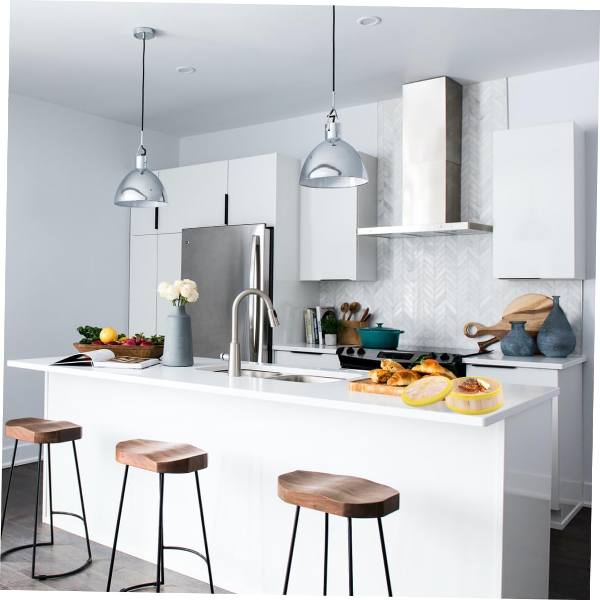 Compact 1 Set Rice Cooker Steamer with Steaming Basket - Small Cuckoo Mini Pot for Noodles and Basmati Rice - Pressure Cooker Alternative - Includes Rice Paper and Plastic Rice Robot