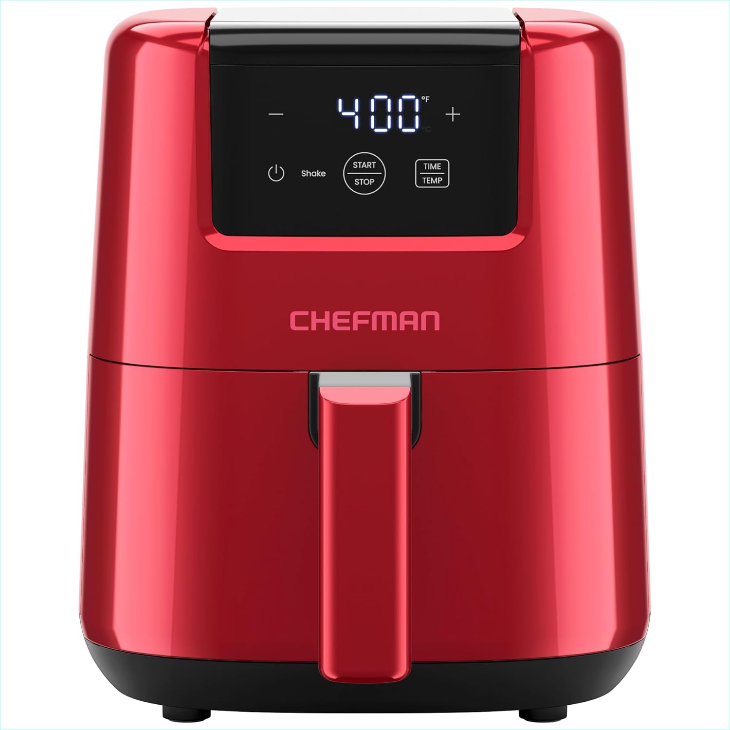 Compact Chefman 2 Qt Mini Air Fryer with Digital Timer - Nonstick Basket, Dishwasher Safe, Quick Meals in Minutes - Red