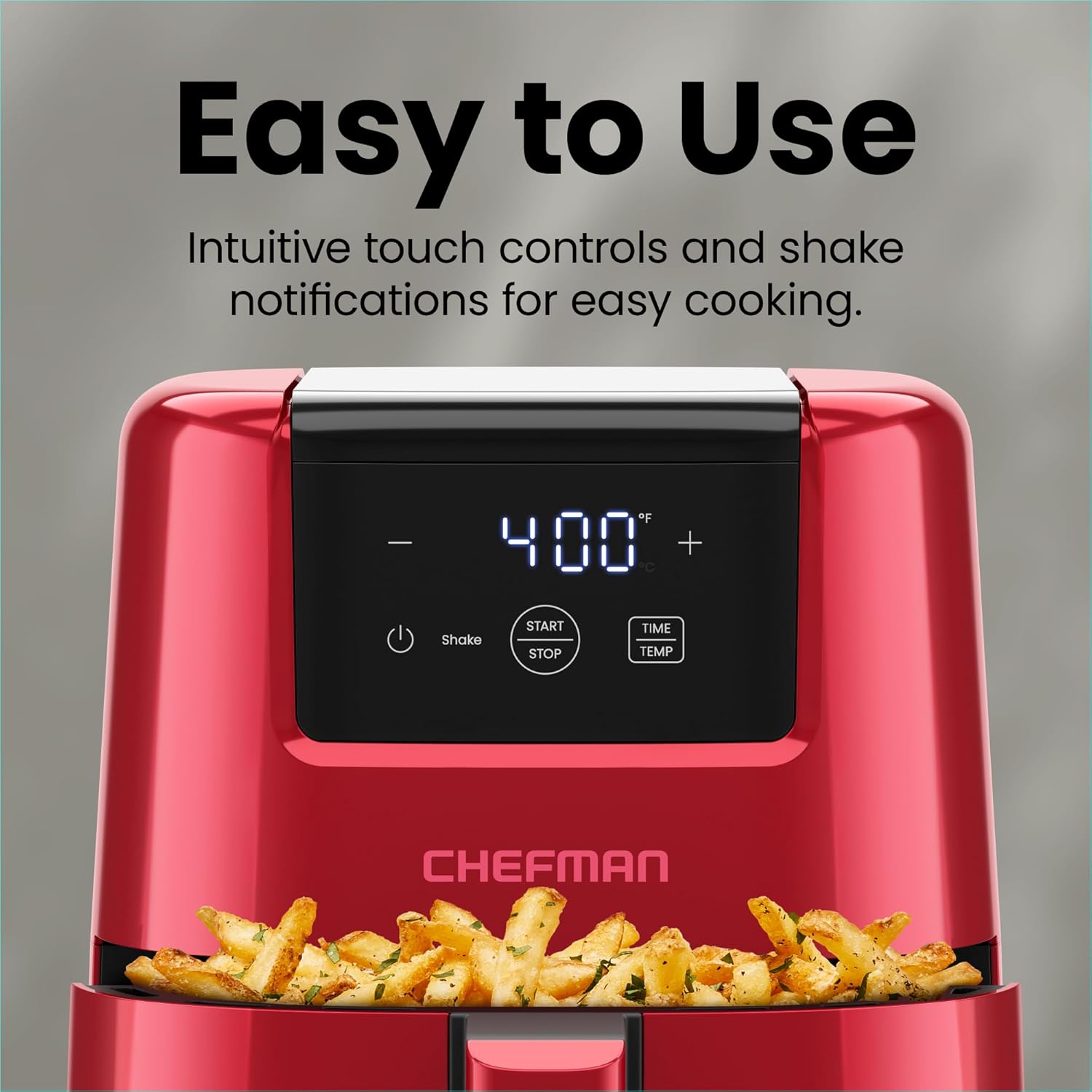 Compact Chefman 2 Qt Mini Air Fryer with Digital Timer - Nonstick Basket, Dishwasher Safe, Quick Meals in Minutes - Red