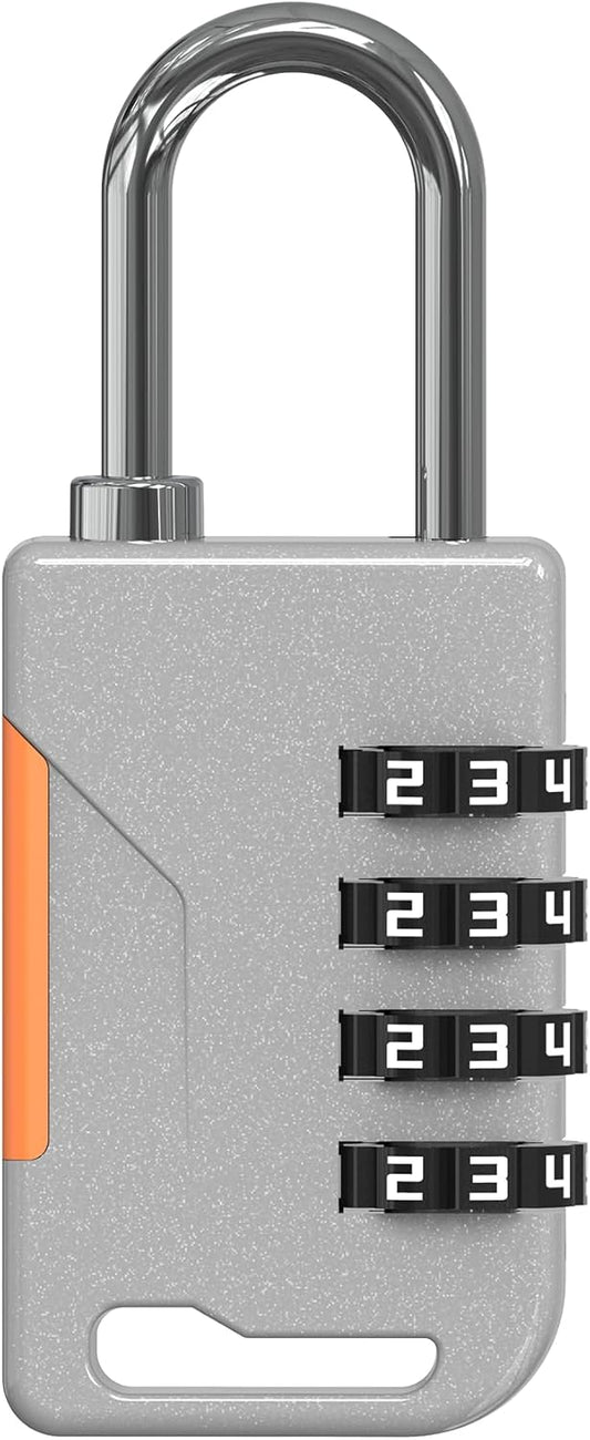 Compact Gray Retractable Cable Lock for Helmets and Bikes with Theft Protection and Padlock - Convenient Combo Lock