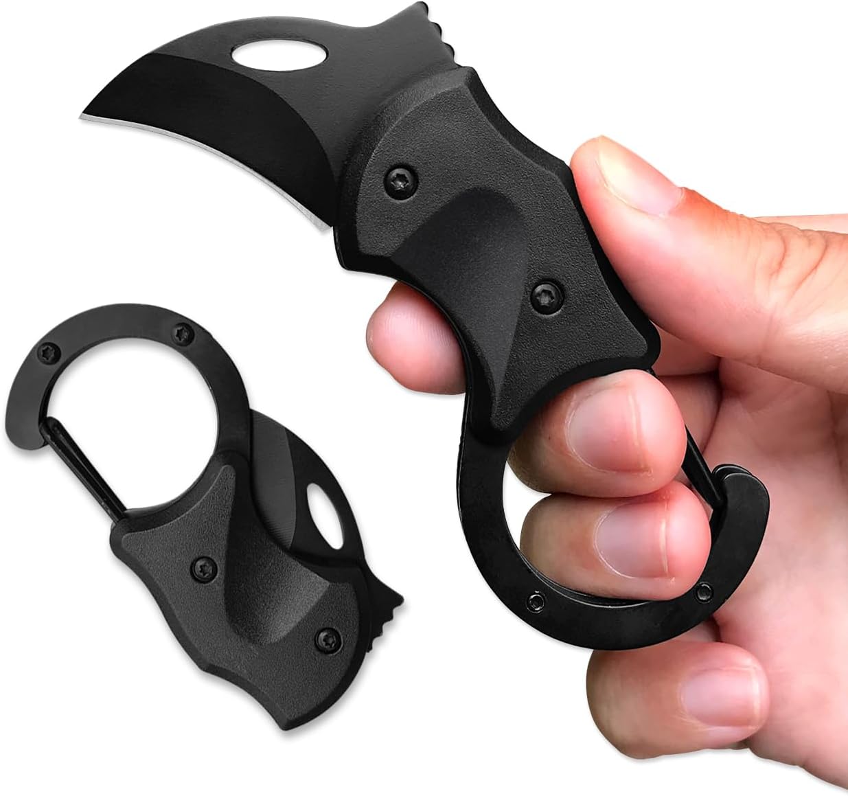 Compact Joycube Pocket Knife with Carabiner Clip - Mini Keychain EDC Tool for Indoor and Outdoor Use - Folding Box Cutter for Men and Women - Great Gift Idea for Him and Her