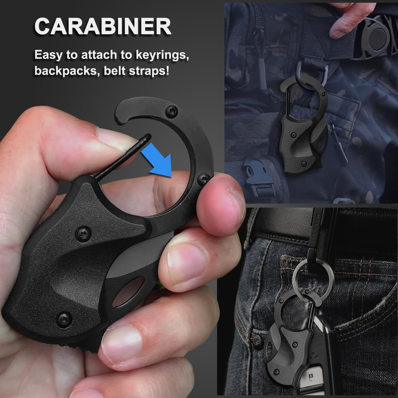 Compact Joycube Pocket Knife with Carabiner Clip - Mini Keychain EDC Tool for Indoor and Outdoor Use - Folding Box Cutter for Men and Women - Great Gift Idea for Him and Her