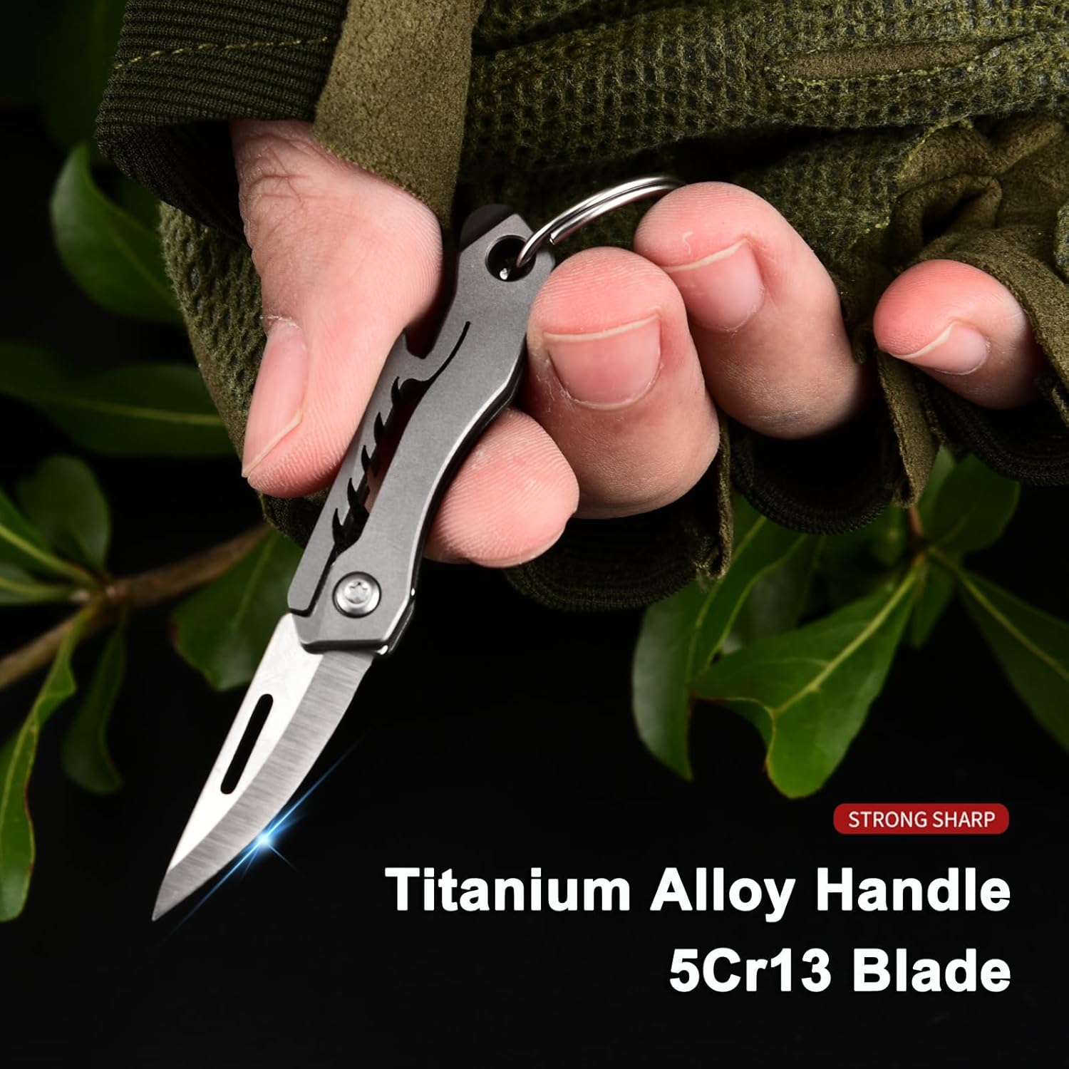 Compact Titanium Alloy Keychain Knife - Mini Pocket Folding EDC Cutter for Women and Men, Ideal Gifts