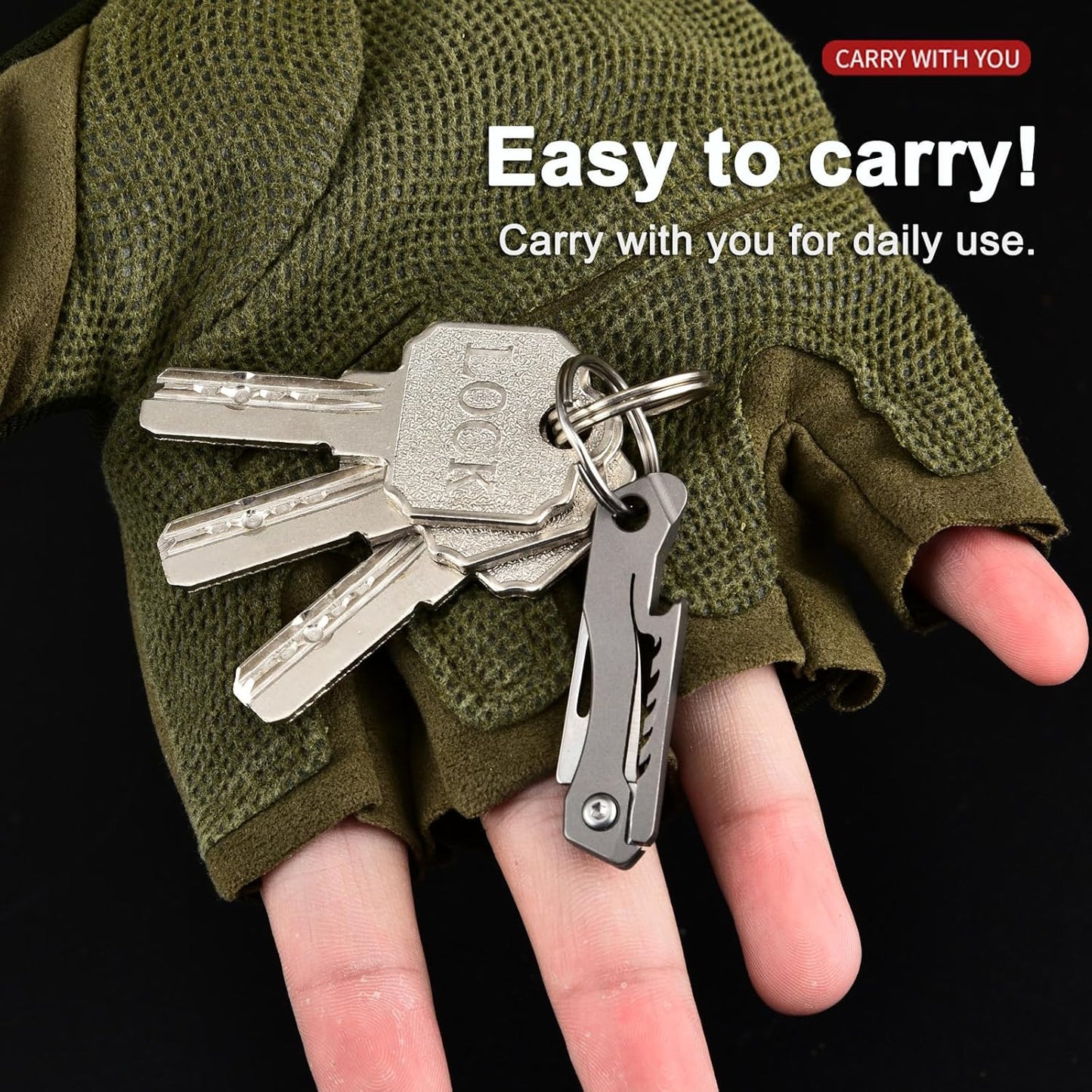 Compact Titanium Alloy Keychain Knife - Mini Pocket Folding EDC Cutter for Women and Men, Ideal Gifts
