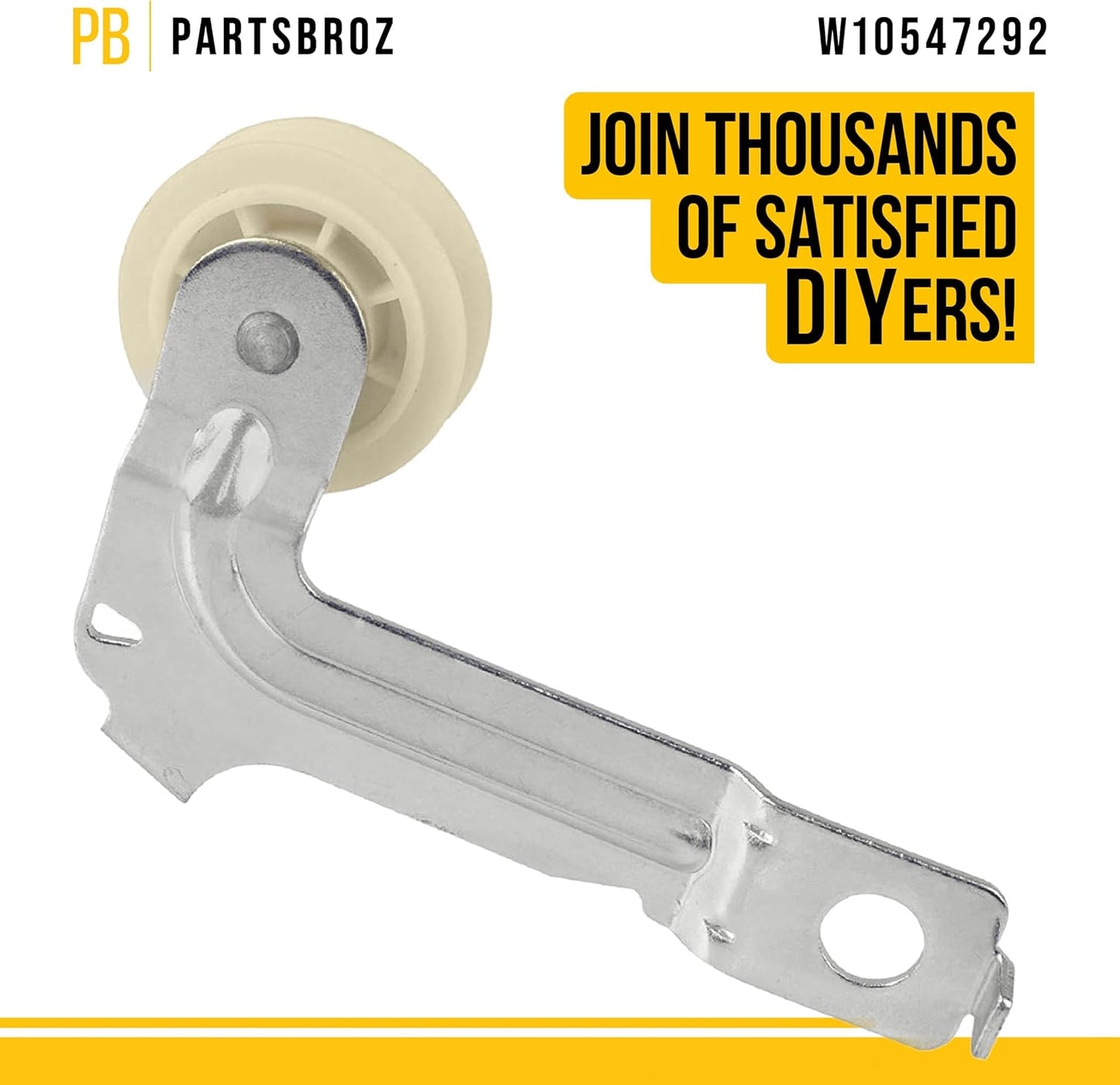 Compatible Idler Pulley Wheel and Arm for Whirlpool Maytag Dryer Models - Replaces AP6022817 W10547292 2683183 PS11756154 - Long-Lasting Tension Solution