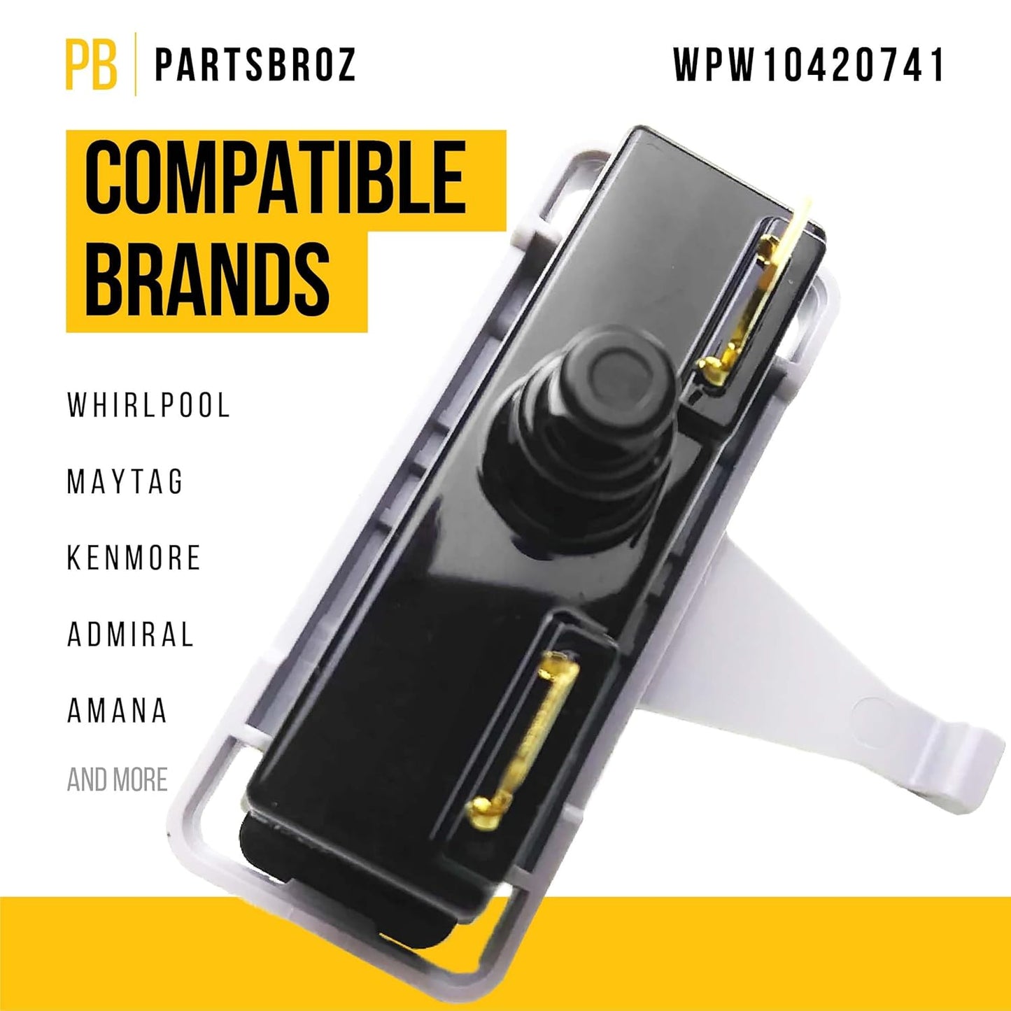 Compatible Push to Start Switch for Whirlpool Amana Roper Admiral Dryer - Replaces AP6021228 W10420741