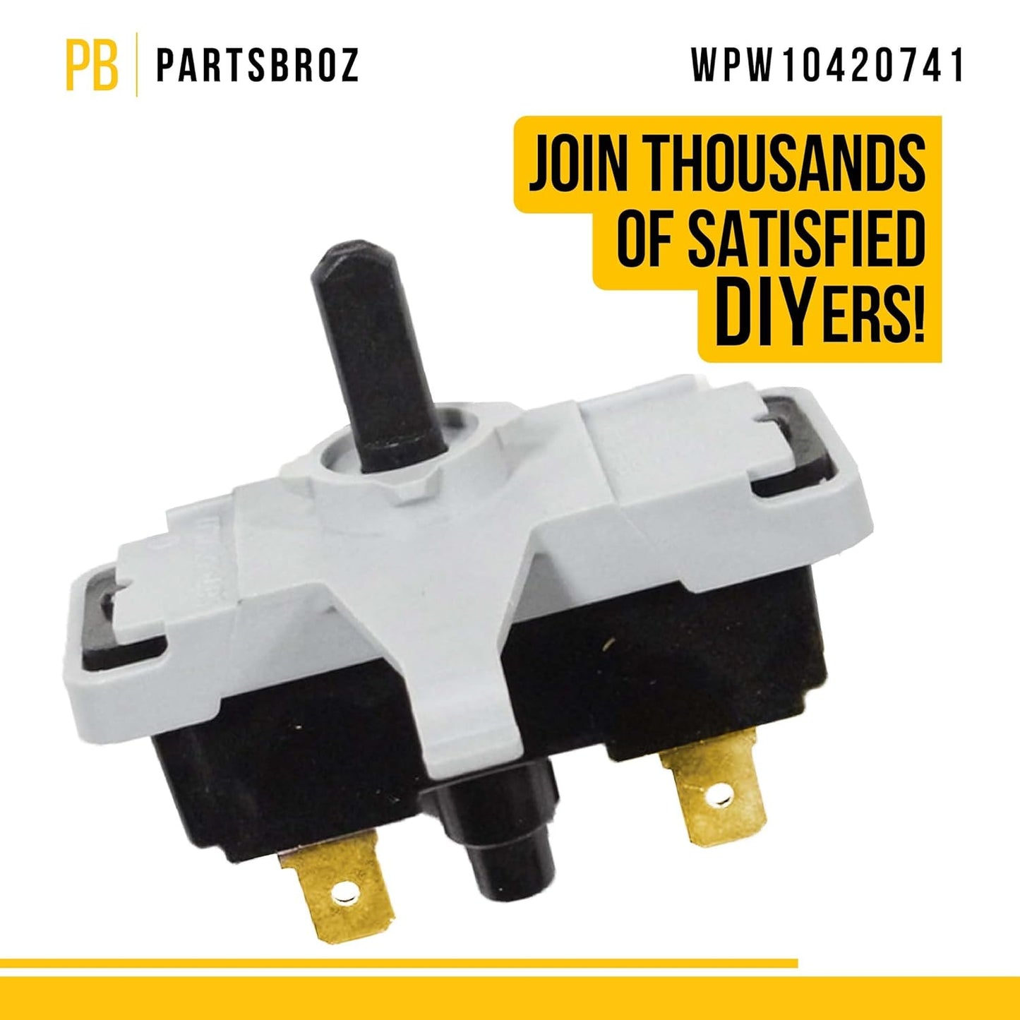 Compatible Push to Start Switch for Whirlpool Amana Roper Admiral Dryer - Replaces AP6021228 W10420741