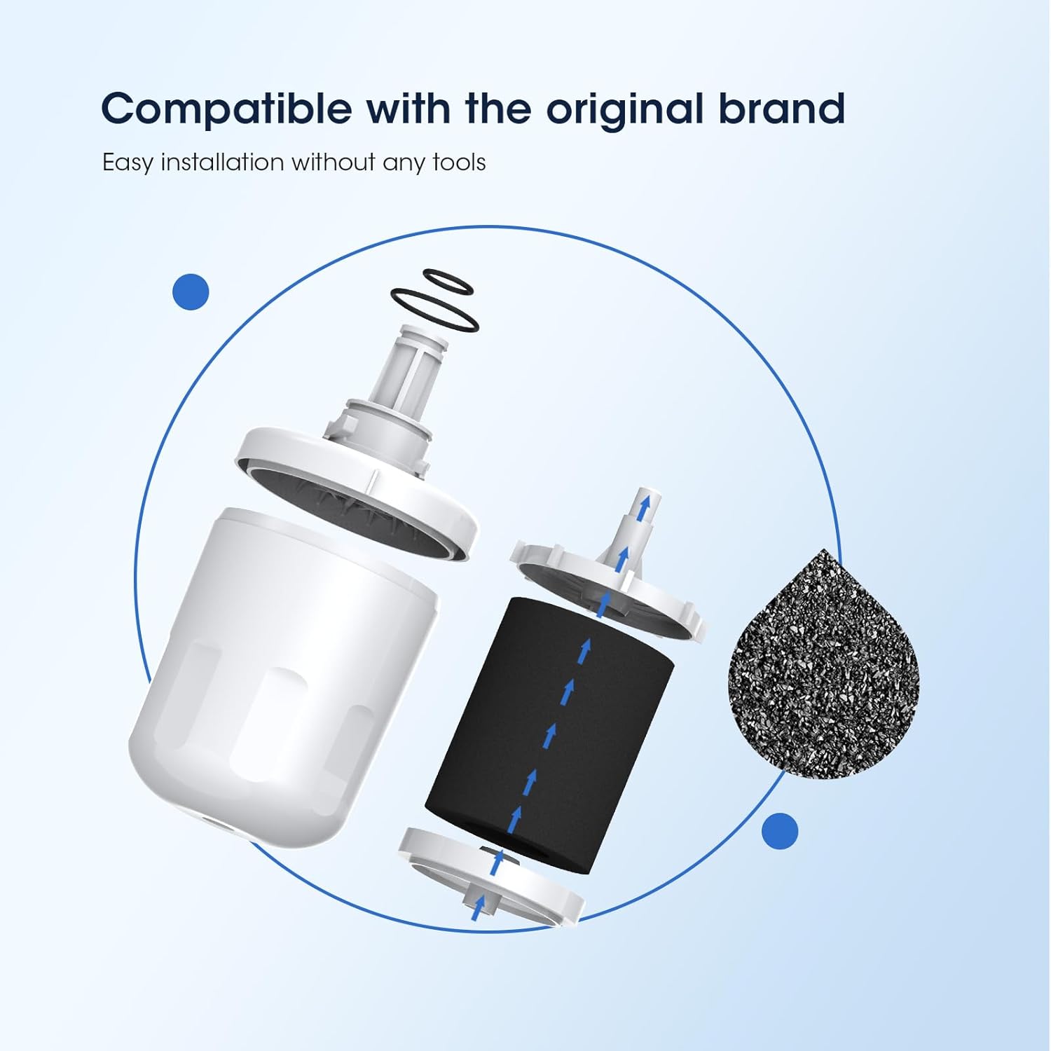 Compatible Replacement for Samsung DA29-00003G Water Filter - Glacier Fresh DA29-00003F, DA29-00003B, HAFCU1 - 1 Pack