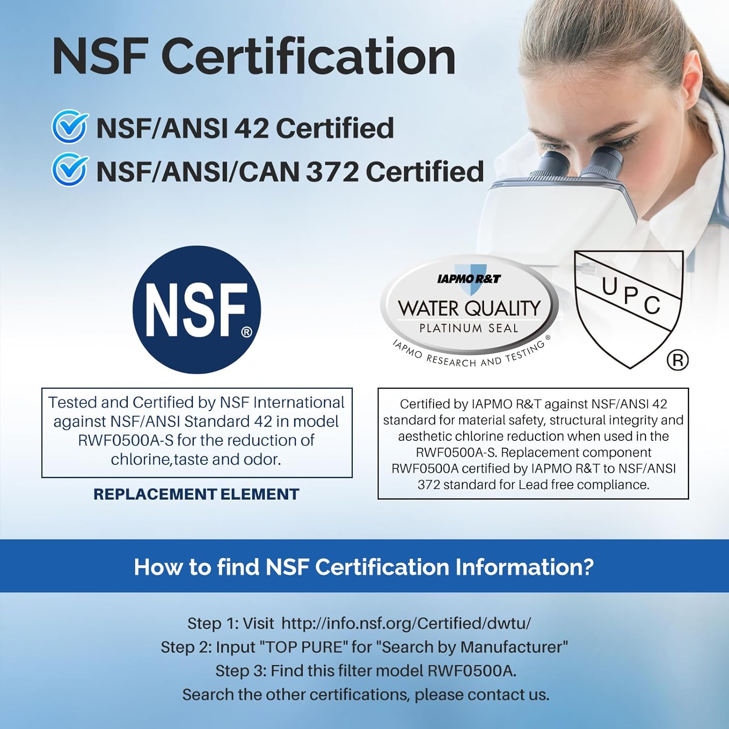 Compatible Replacement for Whirlpool 4396508 Refrigerator Water Filter - 1 Pack