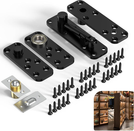 Concealed Hidden Door Hinges, 360 Degree Rotation Pivot Hinge for Secret Doors, Supports up to 570 Pounds