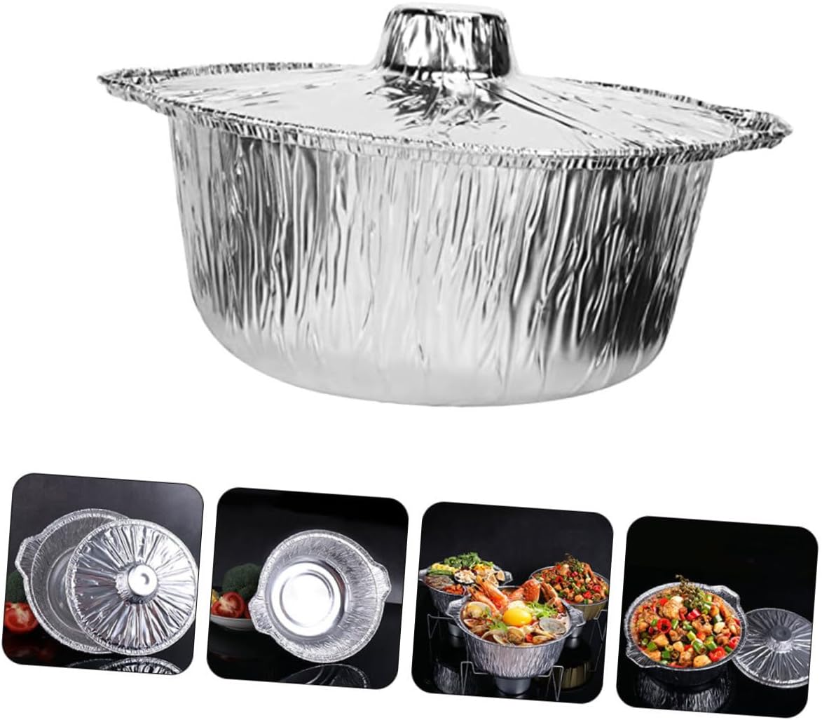 Convenient BBQ Aluminum Foil Pans with Lid, Rabbit Wine Opener, and Food Storage Pot - Ideal for Barbecue & Food Storage