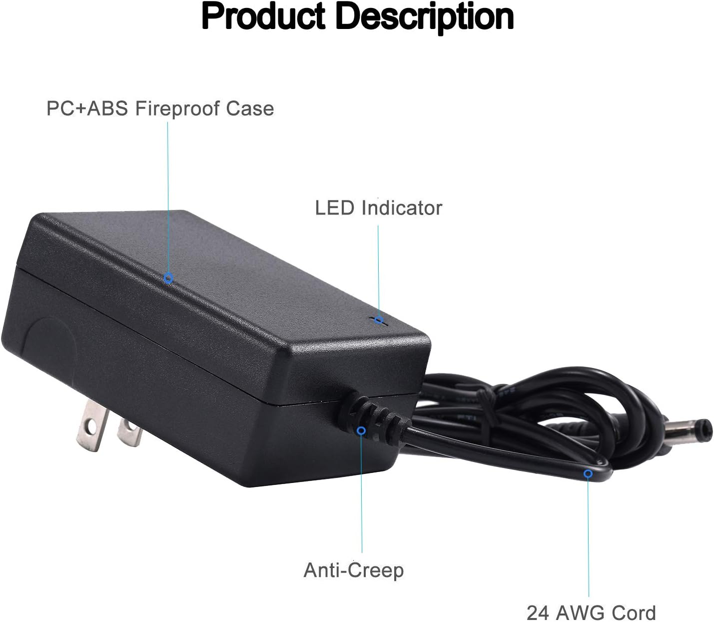 COOLM 15V 2A Power Supply Adapter with 5.5x2.5mm Interface - AC 100-240V 50-60hz DC Charger Transformer for 15 Volt Devices