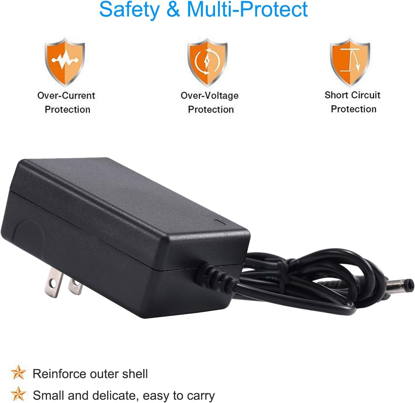 COOLM 15V 2A Power Supply Adapter with 5.5x2.5mm Interface - AC 100-240V 50-60hz DC Charger Transformer for 15 Volt Devices