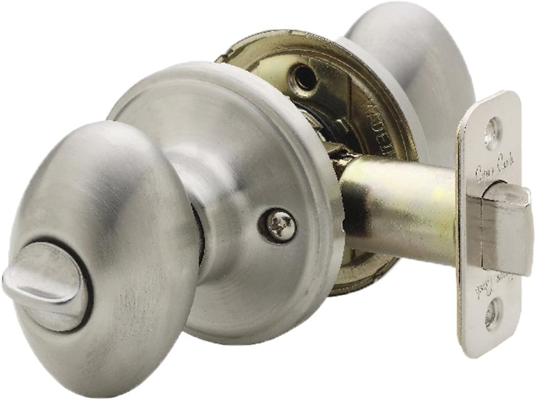 Copper Creek EK2030SS Egg Door Knob, Privacy Function, 1 Pack - Satin Stainless Finish