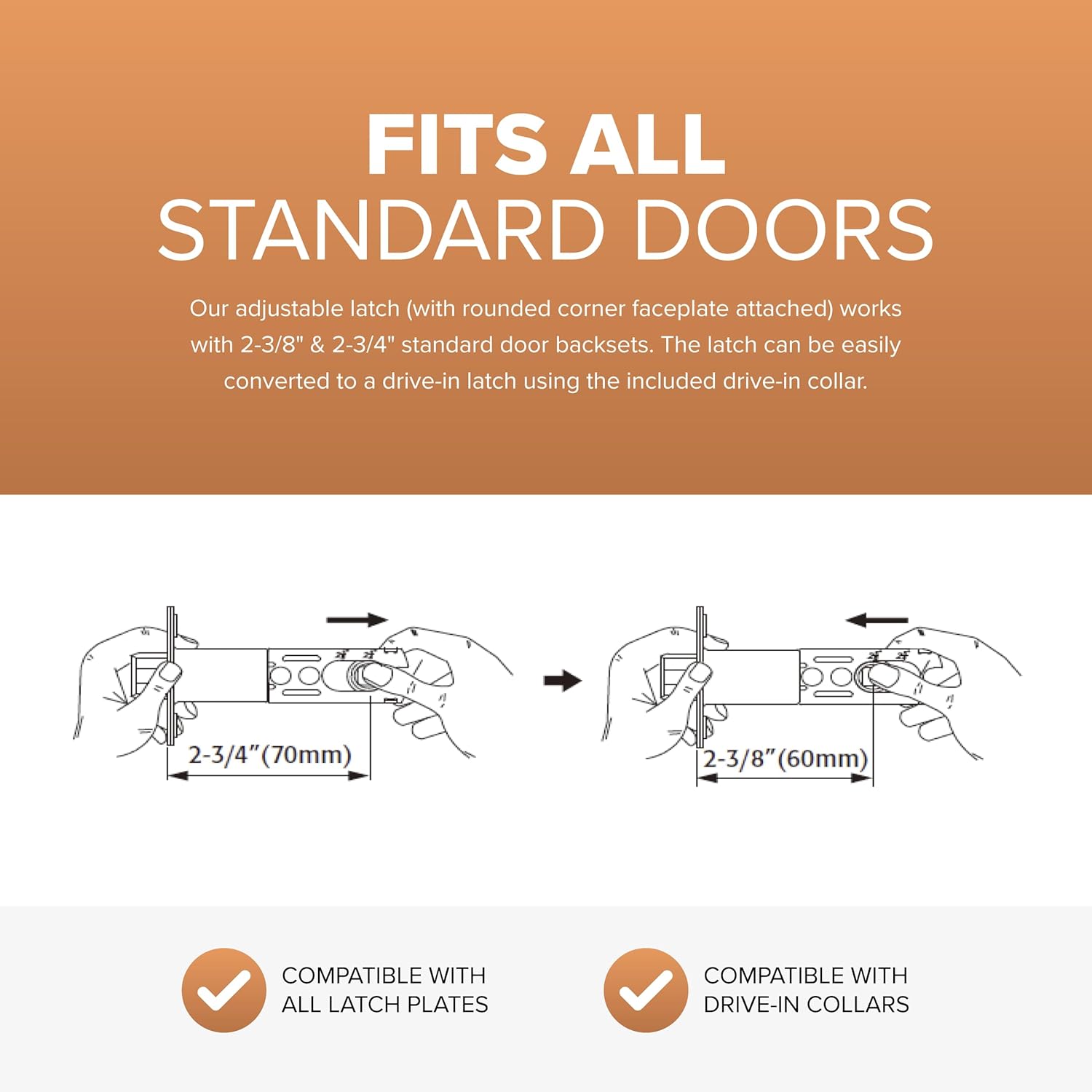 Copper Creek Polished Brass Round Colonial Door Knob - 1 Pack Interior Passage Handle for Standard Doors - Ideal for Home Improvement in Hallway, Closet, Bedroom, Bathroom