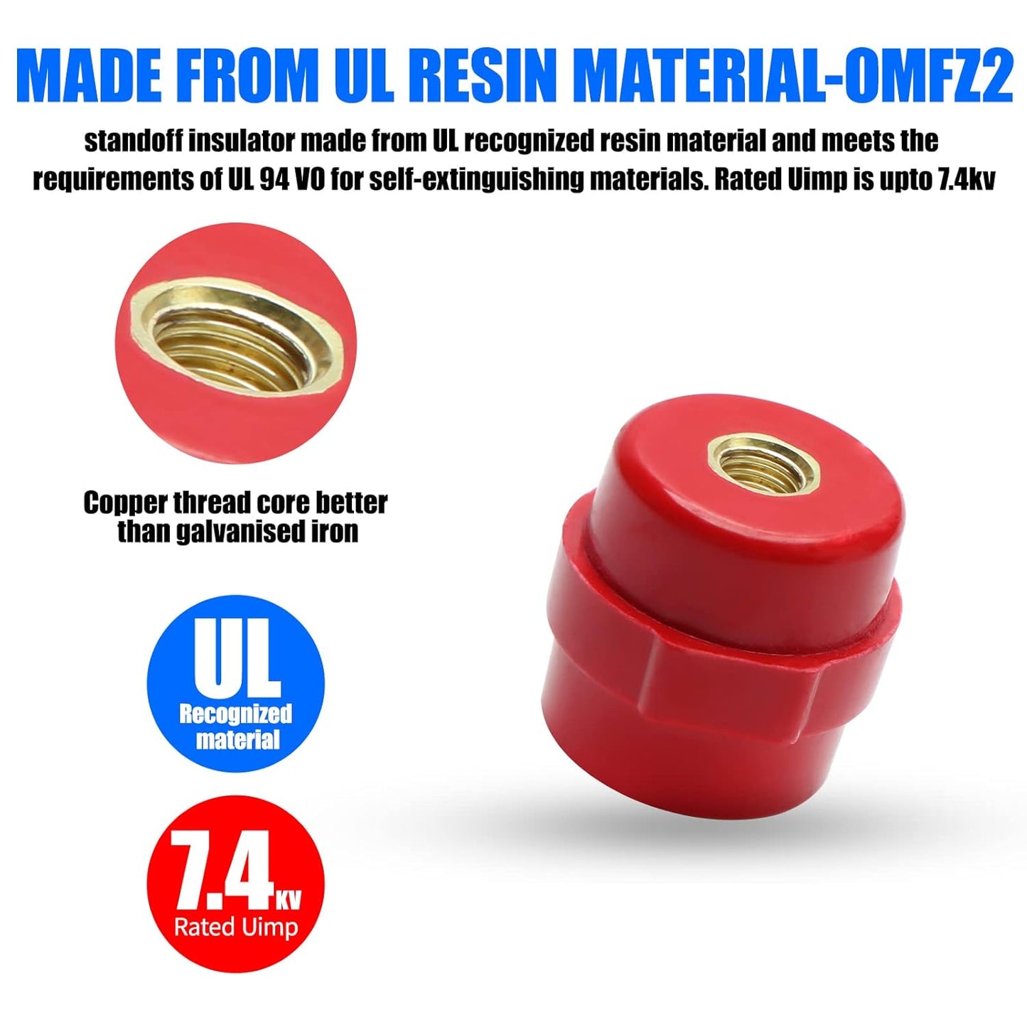 Copper Grounding Bar Kit for Wall Mounting with 10 Terminal Positions - Set of 2