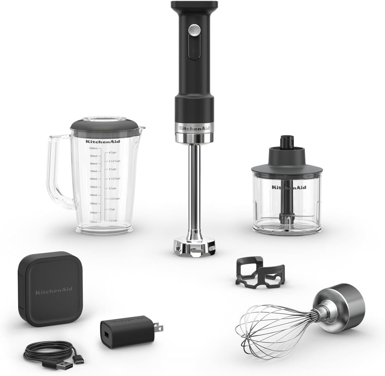 Cordless KitchenAid Hand Blender with Accessories and Battery - Model KHBRV75BM