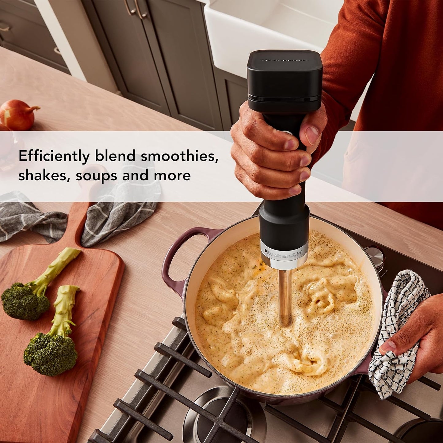 Cordless KitchenAid Hand Blender with Accessories and Battery - Model KHBRV75BM