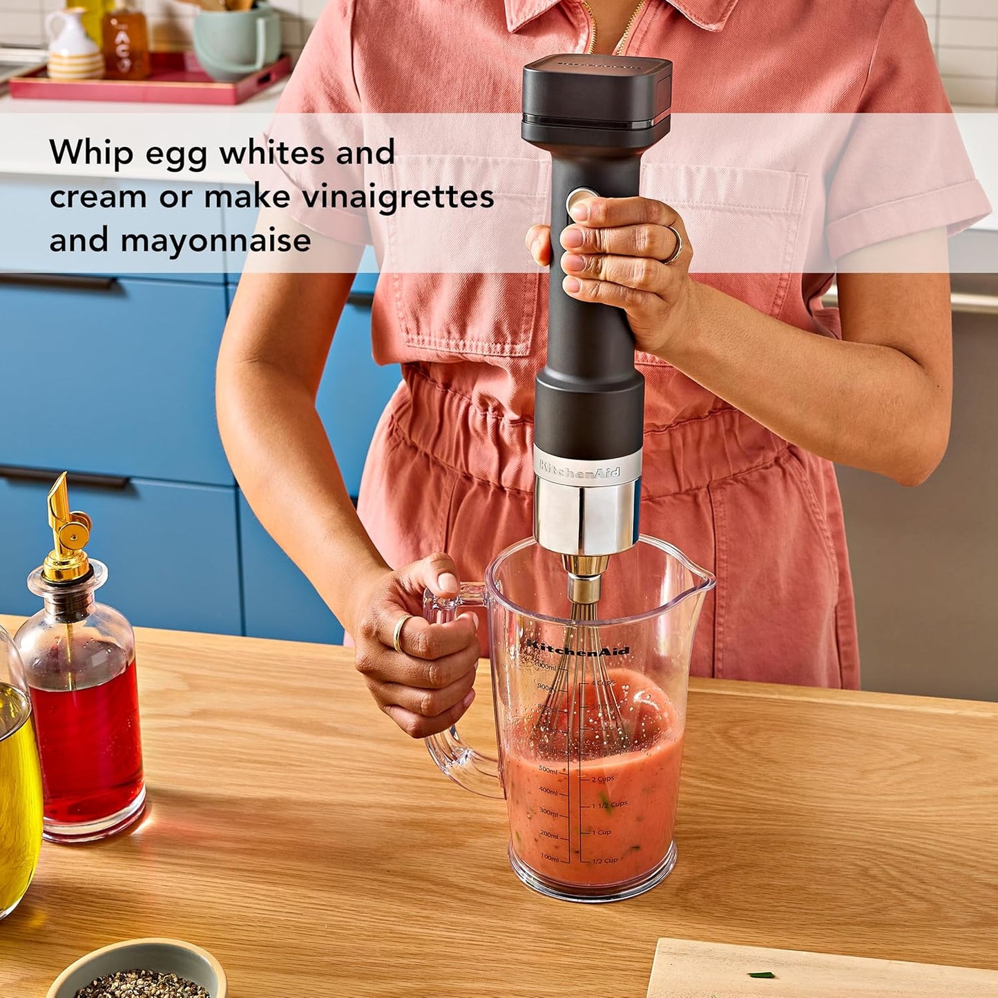 Cordless KitchenAid Hand Blender with Accessories and Battery - Model KHBRV75BM