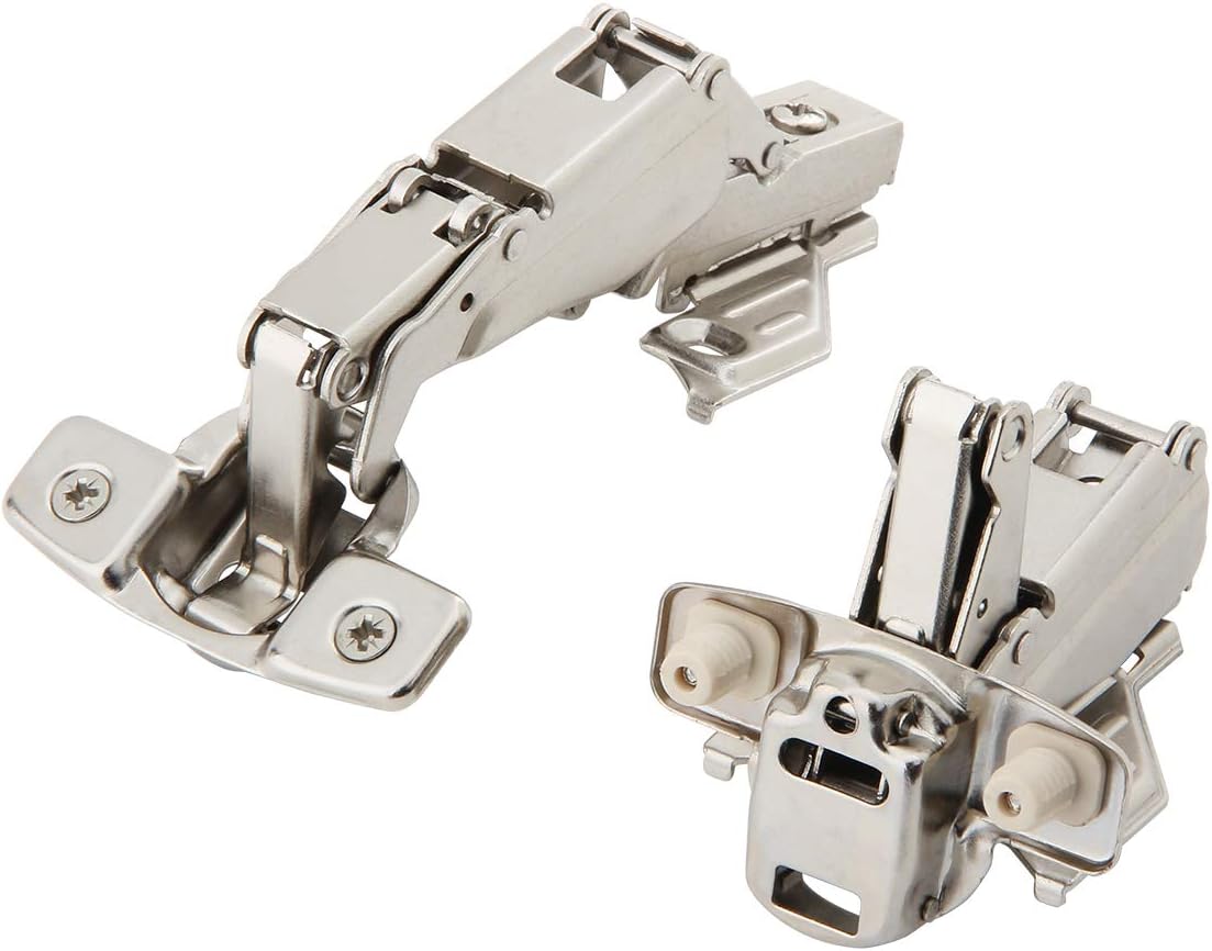 Corner Lazy Susan Hinge Clip On 165° Angle Cabinet Hardware for Face Frame Base Plate - Silverline, 1 Pair