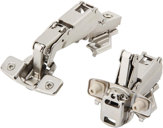 Corner Lazy Susan Hinge Clip On 165° Angle Cabinet Hardware for Face Frame Base Plate - Silverline, 1 Pair
