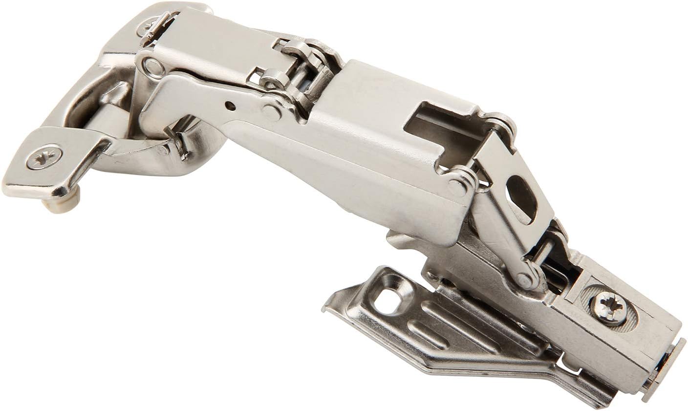 Corner Lazy Susan Hinge Clip On 165° Angle Cabinet Hardware for Face Frame Base Plate - Silverline, 1 Pair