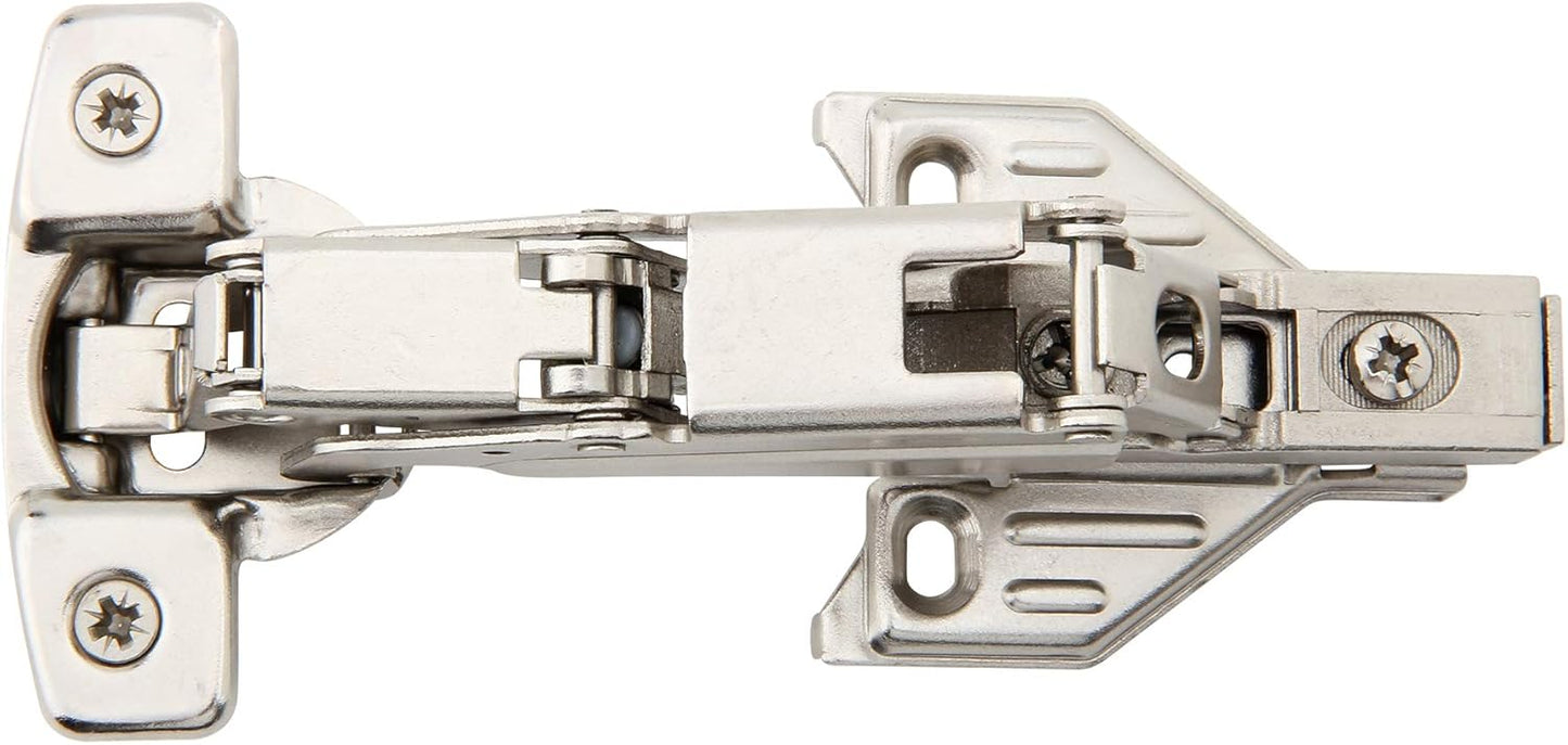 Corner Lazy Susan Hinge Clip On 165° Angle Cabinet Hardware for Face Frame Base Plate - Silverline, 1 Pair