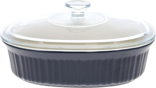 CorningWare Navy Blue Baking Dish with Lid - 2.5qt French Colors Casserole