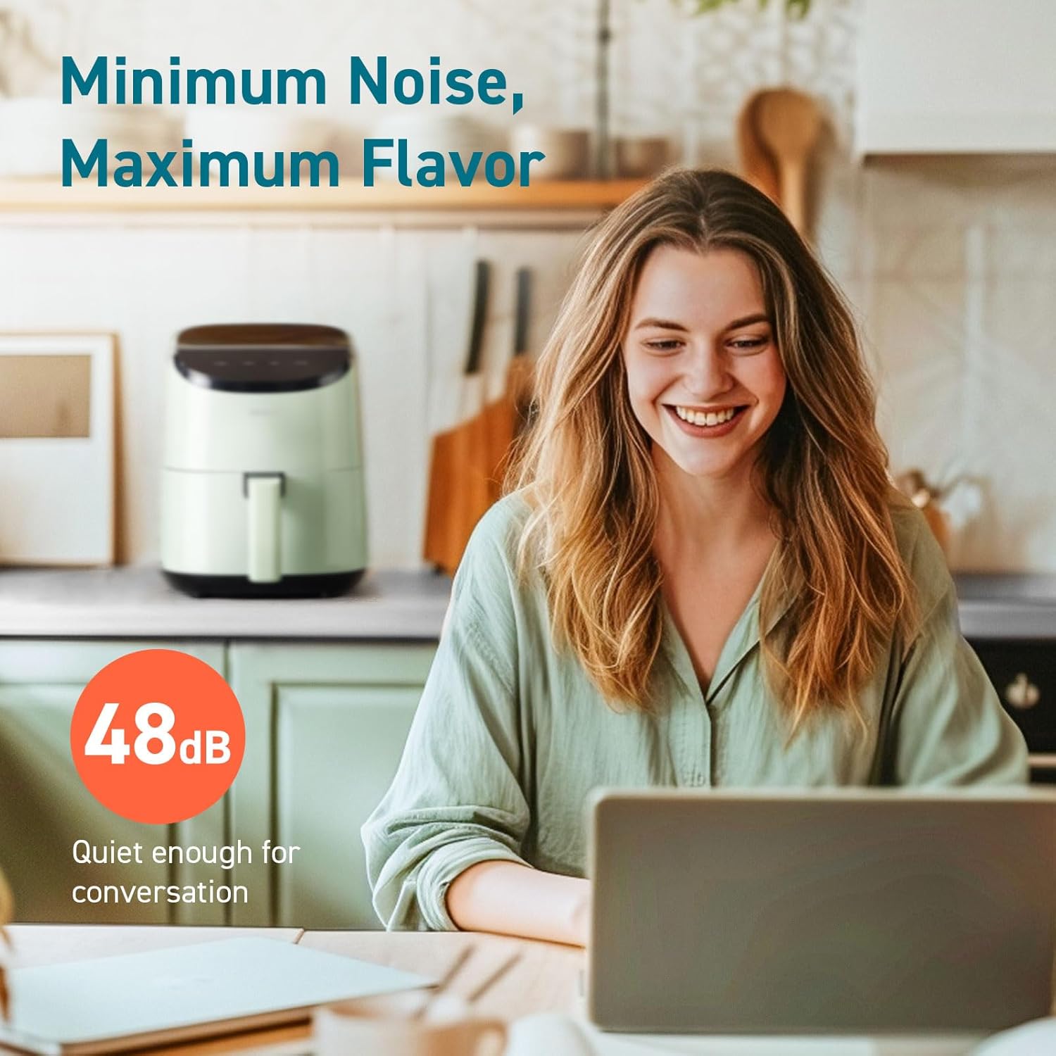 COSORI 2.1 Qt Air Fryer - 4-in-1 Mini Airfryer with Less Oil, Nonstick Basket, 30 Recipes, Auto-Shut Off - Green