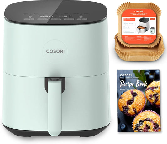 COSORI Air Fryer Pro LE 5-Qt Airfryer - 10 Functions, Shake Reminder, 85% Less Oil, Compact Design, 130+ Recipes - Green, Dishwasher Safe