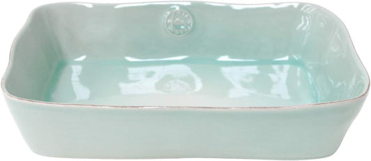 Costa Nova NOR351T Turquoise Rectangular Baker Plate, Large 14.2 inches, Heat Resistant, Dishwasher & Microwave Safe