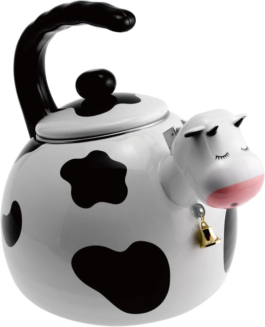 Cow Design 2.3 Quart Stovetop Whistling Tea Kettle - UPware Enamel on Steel
