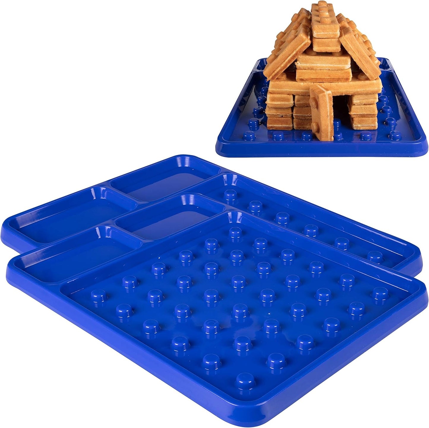 CucinaPro Brick-Shaped Waffle Building Plate Set - Stackable Construction Eating Plates for Kids and Adults - Novelty Gift, Waffle Maker Not Included