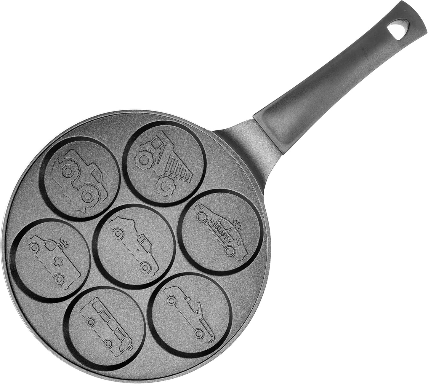CucinaPro Car & Truck Mini Pancake Pan - Create 7 Fun Flapjack Vehicles, Nonstick Griddle for Easy Breakfasts & Gifts